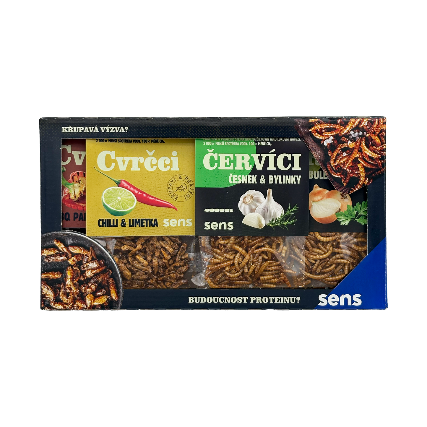 SENS Křupaví cvrčci & červíci - Dárková gurmánská krabička