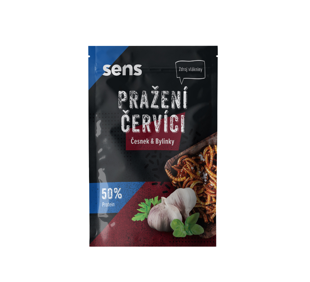 SINGLE Pražení červíci v pytlíčku - Česnek & Bylinky (12g)