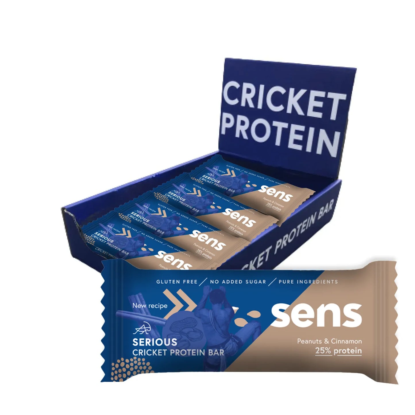 Serious Protein tyčinka s cvrččím proteinem - Arašídy & Skořice (50g) - box 12 kusů