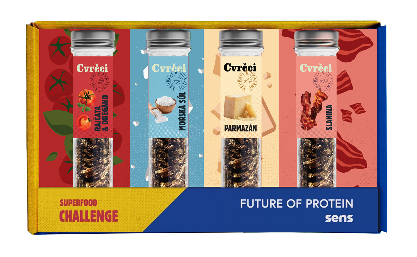 Křupaví cvrčci pro gurmány - Dárkový set 4 chutí