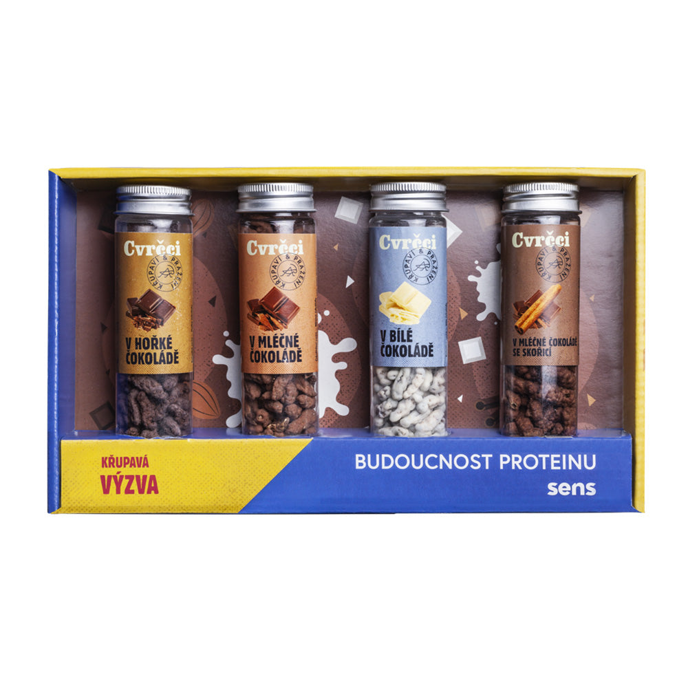 Cvrčci v čokoládě - Dárkový set 4 chutí