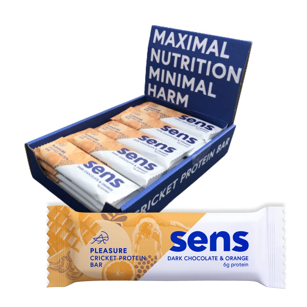 Pleasure Protein tyčinka s cvrččím proteinem - Tmavá čokoláda & Pomeranč (40g) - box 15 kusů