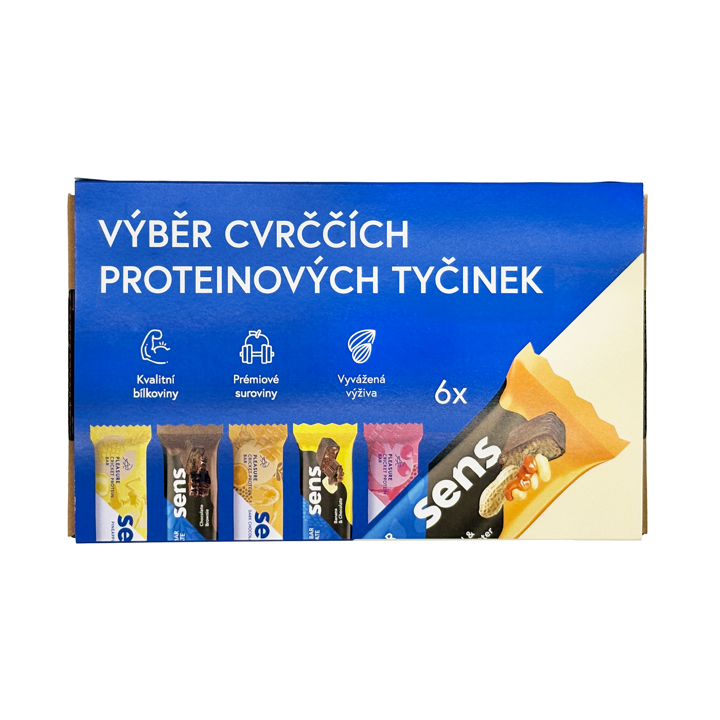 Cvrččí proteinové tyčinky v dárkovém balení - starter pack (6 tyčinek)