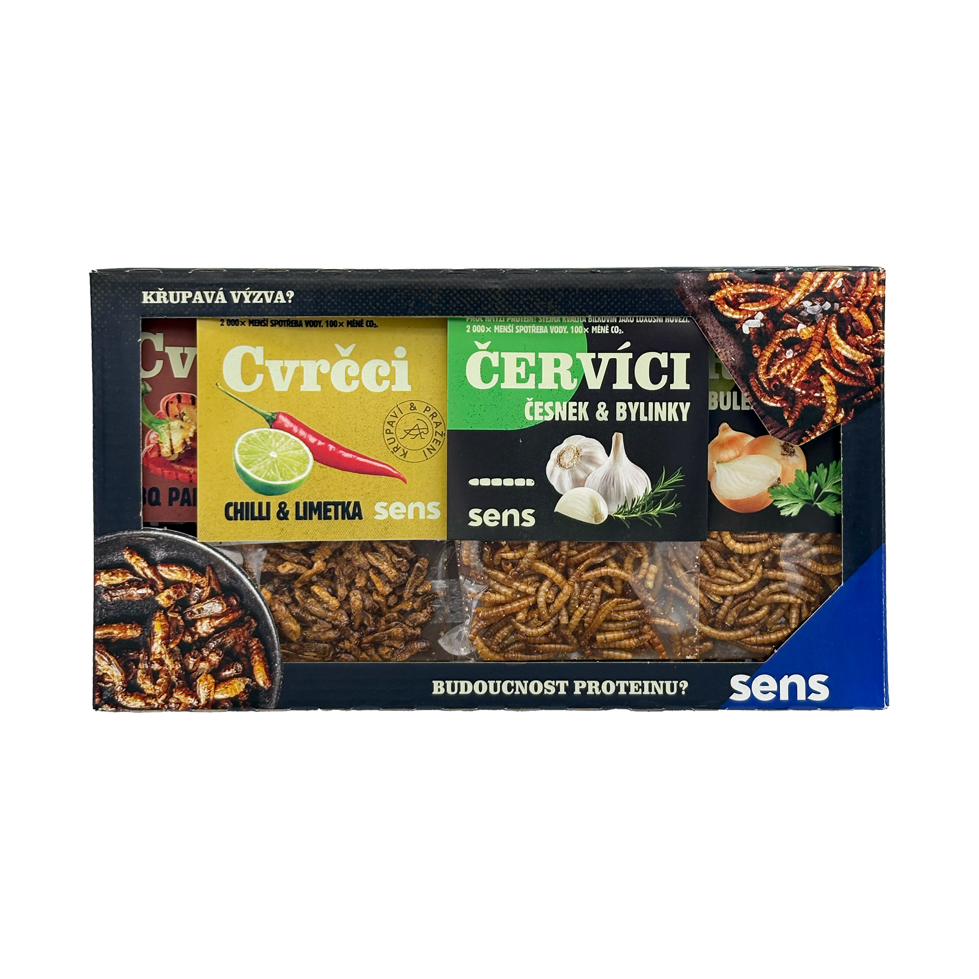 SENS Křupaví cvrčci & červíci - Dárková gurmánská krabička