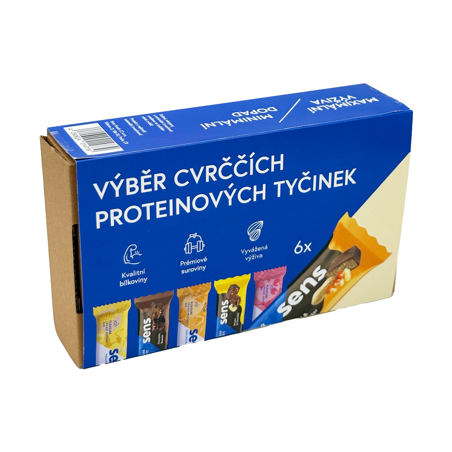 Cvrččí proteinové tyčinky v dárkovém balení - starter pack (6 tyčinek)