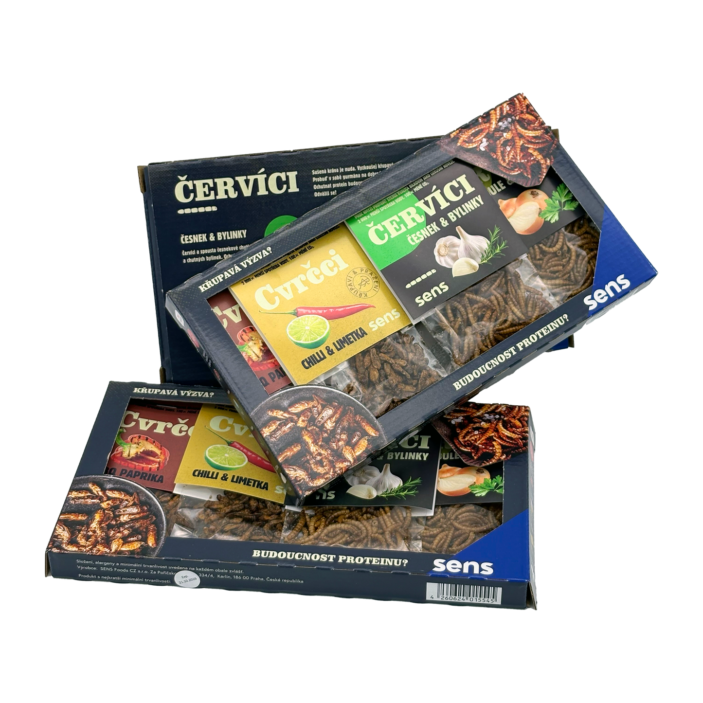 SENS Křupaví cvrčci & červíci - Dárková gurmánská krabička